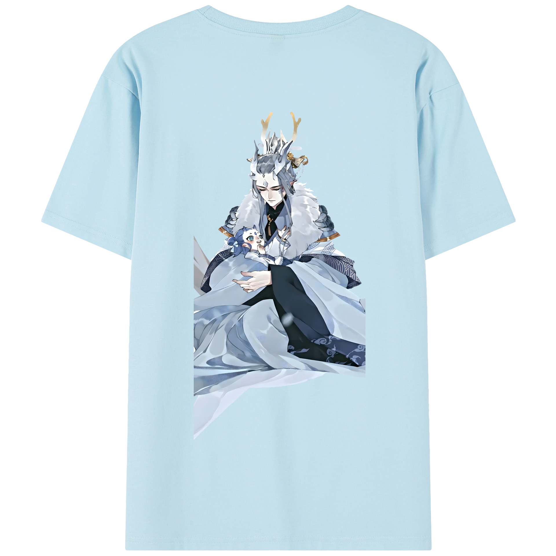 （画像用） Ne Zha 2 ナタ 魔童の大暴れ 綿100％半袖Tシャツ（背面プリント）